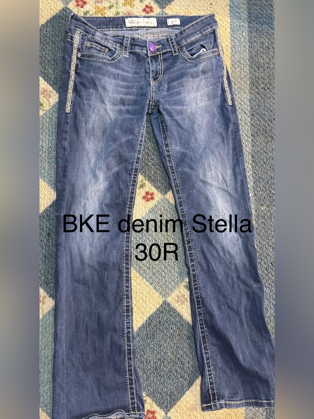 BKE Men’s Slim Straight Jeans - Blue Wash